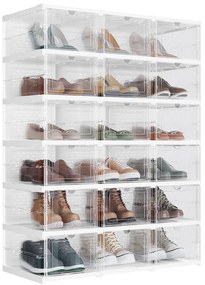 Úložný box Bill, sada 18ks, 35,5x25,6x17,6 cm, transparentná