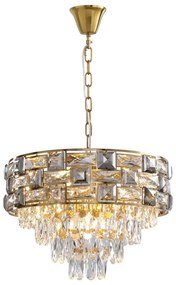 Luster na reťazi LUXURIA 9xE14/40W/230V zlatá