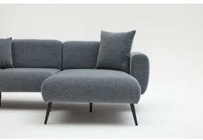 Rohová sedacia súprava do tvaru L PISA, sivá, pravé prevedenie