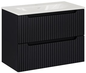 Závesná skrinka Nova Black Sky3 so zápustným umývadlom 80 cm biela/čierna