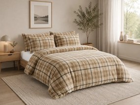 Obliečky mikroplyš PLAID krémové Rozmer obliečok: 2 ks 70 x 90 cm | 200 x 220 cm