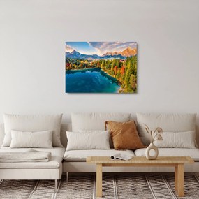 Sklenený obraz - Jazero Urisee, Rakúsko (70x50 cm)