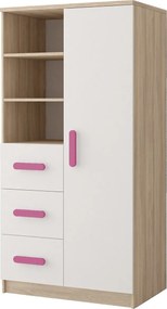 Regál SCOUT - dub sonoma/biely (viac variant)