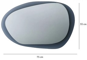 Dekorativní nástěnné zrcadlo Aqua 75x55 cm šedé