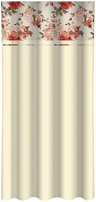 Elegantný béžový záves s potlačou farebných kvetov Šírka: 160 cm | Dĺžka: 250 cm