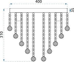 Toolight - Krištáľová stropná lampa 4xE14 40W APP515-4C, chrómová, OSW-00072