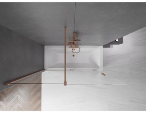 Mexen Velar, 2-krídlová posuvná vaňová zástena 160 x 150 cm, 8mm číre sklo, medená matná, 896-160-000-01-65