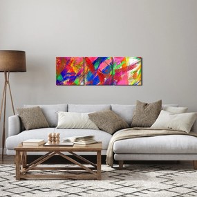 Obraz - Farebná abstrakcia (s hodinami) (90x30 cm)