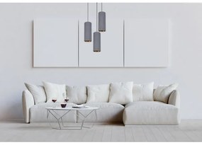Luster na lanku AVALO 3xE27/60W/230V pr. 35 cm šedá
