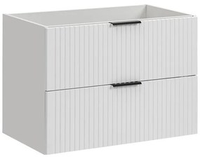 Závěsná skříňka pod umyvadlo Casad s deskou a košem na prádlo 120 cm bílá