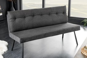 Sedacia lavička BIG GEORGE 160 cm – kombinácia vláknovej látky a velvetu, antracitová