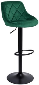 CYDRO BLACK zelená Velvet barová stolička