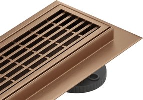 Mexen Flat 360° M33 otočný líniový odtok 60 cm, brúsená meď - 1C33060-40