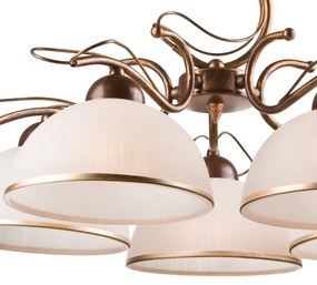 Luster na reťazi COBRA 5xE27/60W/230V bronz/patina