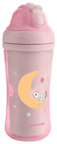 Hrnček so silikónovou slamkou 220ml 8m+ Moony me Pink