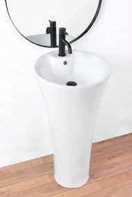 Rea Agnes, voľne stojace umývadlo 455x455x870mm, biela lesklá, REA-U9906