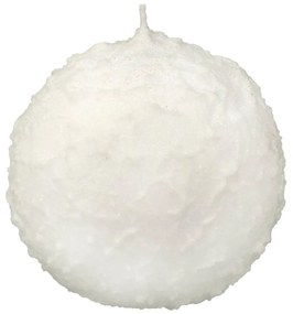 Vánoční kulatá svíčka DROP 8 cm bílá