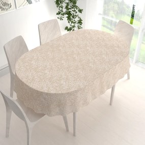 Biante Teflónový oválny obrus TF-097 Venezia púdrovo béžový 80x120 cm