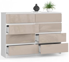 Komoda K140 8SZ CLP cappuccino, lesk