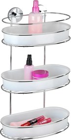 WENKO Nástenná polica 3 poschodia BEZ VŔTANIA VacuumLoc MILAZZO biela