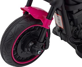 Ramiz Elektrická motorka Chopper FASTER pre deti ružová + FM rádio + audio panel + LED