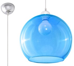 SOLLUX LIGHTING Závesné osvetlenie BALL, 1x E27, 60W, 30cm, guľaté, modré