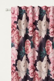 Záves s riasiacou páskou PEONY VELVET DARK 140x270 cm