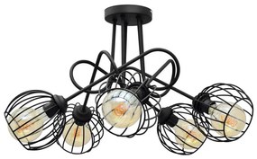 Helam Prisadený luster OXFORD 5xE27/15W/230V čierna W-2016/5+1388S BK