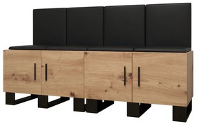 Predsieňová zostava Amanda 20 (dub artisan + čierna ekokoža). Vlastná spoľahlivá doprava až k Vám domov. 1086036