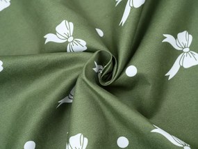 Mikroflanelové obliečky WHITE BOW zelené Rozmer obliečky: 70 x 90 cm | 140 x 200 cm