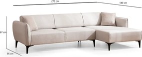 Biela rohová pohovka Belissimo, pravý roh – Balcab Home
