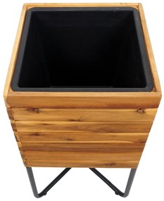 Kvetináč HWC-L25, 60x33x33cm, akáciové drevo - hnedá