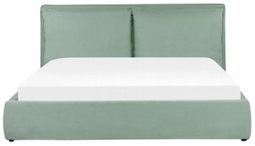 Zamatová posteľ s úložným priestorom 180 x 200 cm mätová zelená BAJONNA Beliani