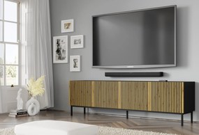 TV skrinka/stolík F 4D 200 Rowanna (čierna + dub artisan). Akcia -20%. Vlastná spoľahlivá doprava až k Vám domov. 1125068