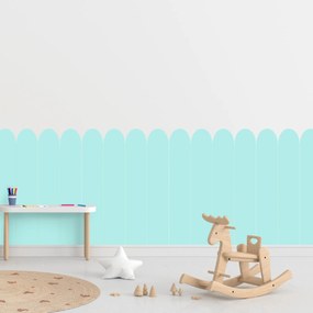 PIPPER. Textilná samolepiaca tapeta - Oblúk - Tyrkysová farba Farba: Bledá, Veľkosť: 100 cm