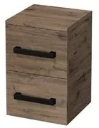 Kúpeľňová skrinka nízka s čiernou úchytkou SAT Cube Way 32,5x49,3x33 cm dub Wellington mat CUBE3CN32DW, 1 ks