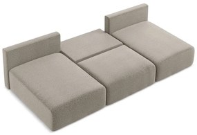 Béžová rozkladacia/s úložným priestorom rohová pohovka Kalena – Makamii