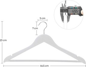 Javorové vešiaky, ramienka 20 ks, biele