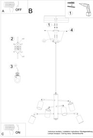 Sollux SL.1206 - Luster na lanku LEMMI 6xGU10/10W/230V biela