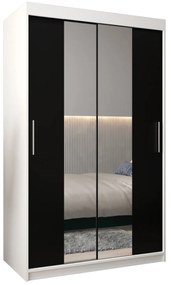 Šatníková skriňa 120 cm Toki 1 (Biela matná + Čierna matná). Akcia -20%. Vlastná spoľahlivá doprava až k Vám domov. 1064888