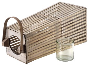 Proutěná lucerna LUCIE Grey 26,5x57 cm šedá