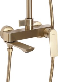 Rea Avalon, sprchová súprava s dažďovou hlavovou a ručnou hlavicou, zlatá matná, REA-P2400