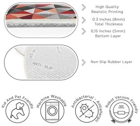 Červeno-sivý prateľný okrúhly koberec ø 80 cm Ignite – Mila Home