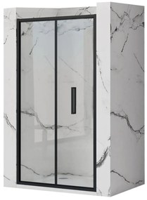 Rea Rapid Fold, skladacie sprchové dvere 80x195 cm, 4mm číre sklo, čierny profil, REA-K6418
