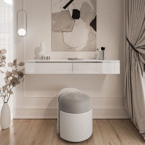 ZÁVESNÁ KONZOLA NESSIE BIELY LESK + STRIEBORNÁ