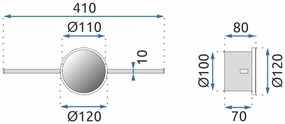 Toolight, LED nástenné svietidlo 40cm APP845-1W, chrómová, OSW-06667