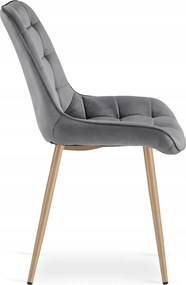 Sivá zamatová stolička BERA