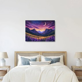 Sklenený obraz - Fialová krajina (70x50 cm)