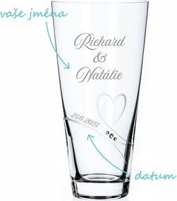 Svadobná váza Diamante Romance s menami