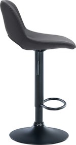 Barová stolička Camden - koženka, čierny rám - Čierna
